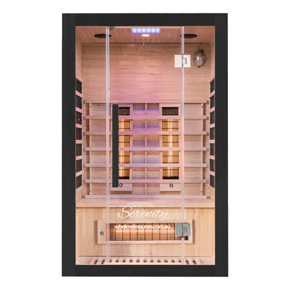 Serenity Midnight Black | Full Spectrum Infrared Sauna | 2 Person Black