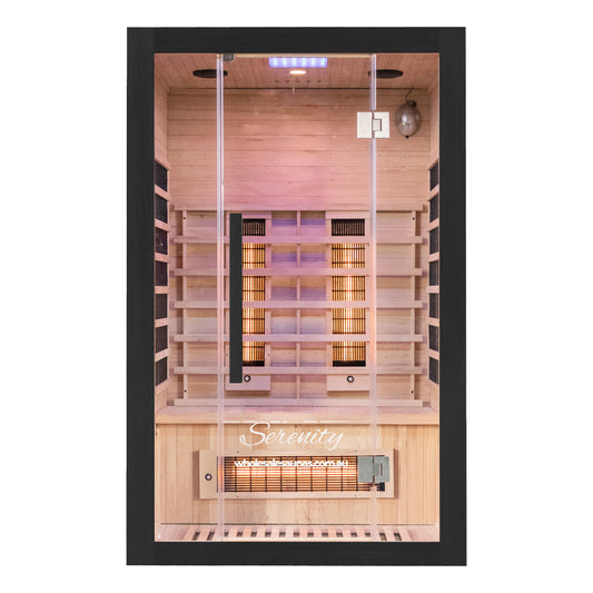 Serenity Midnight Black | Full Spectrum Infrared Sauna | 2 Person Black