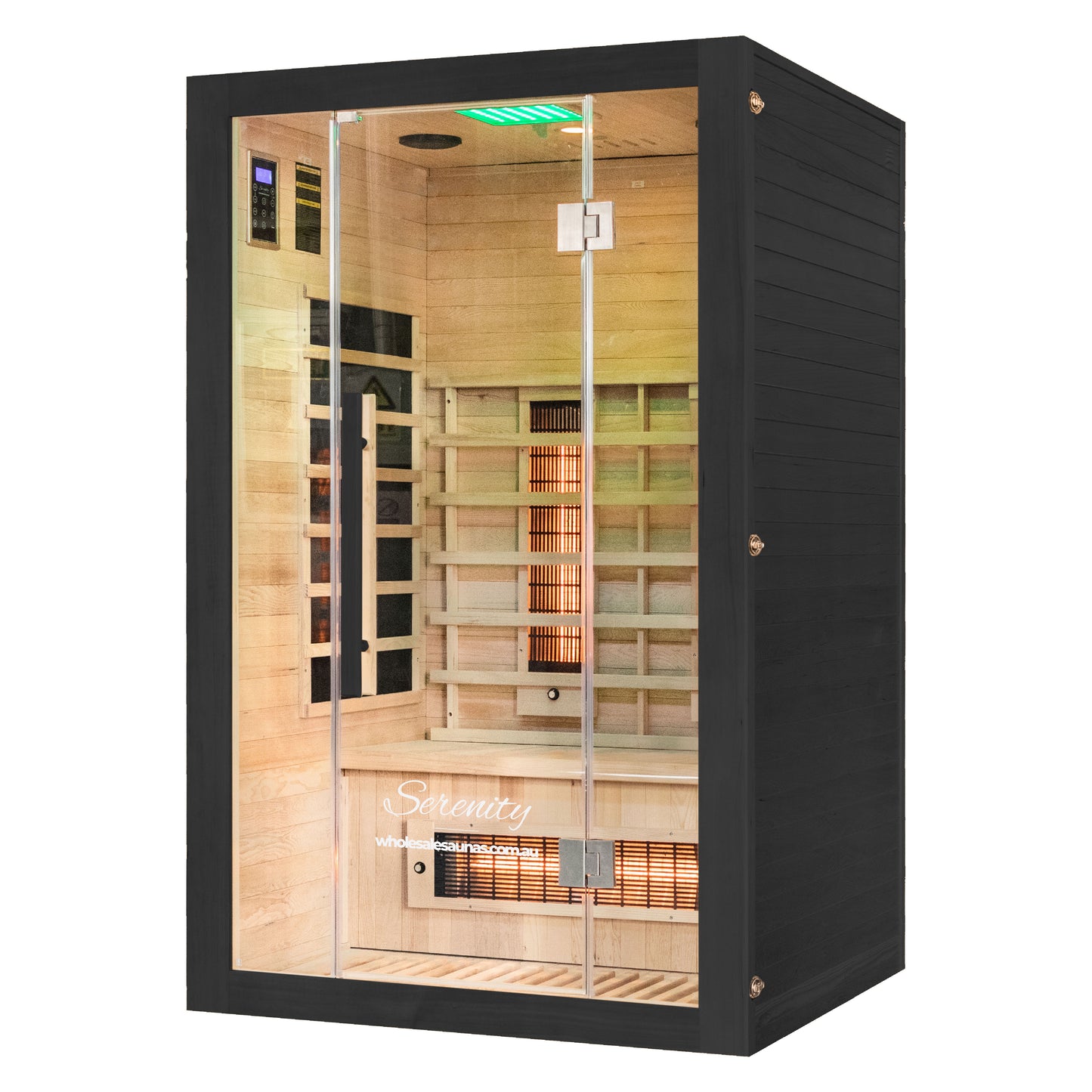 Serenity Midnight Black | Full Spectrum Infrared Sauna | 2 Person Black