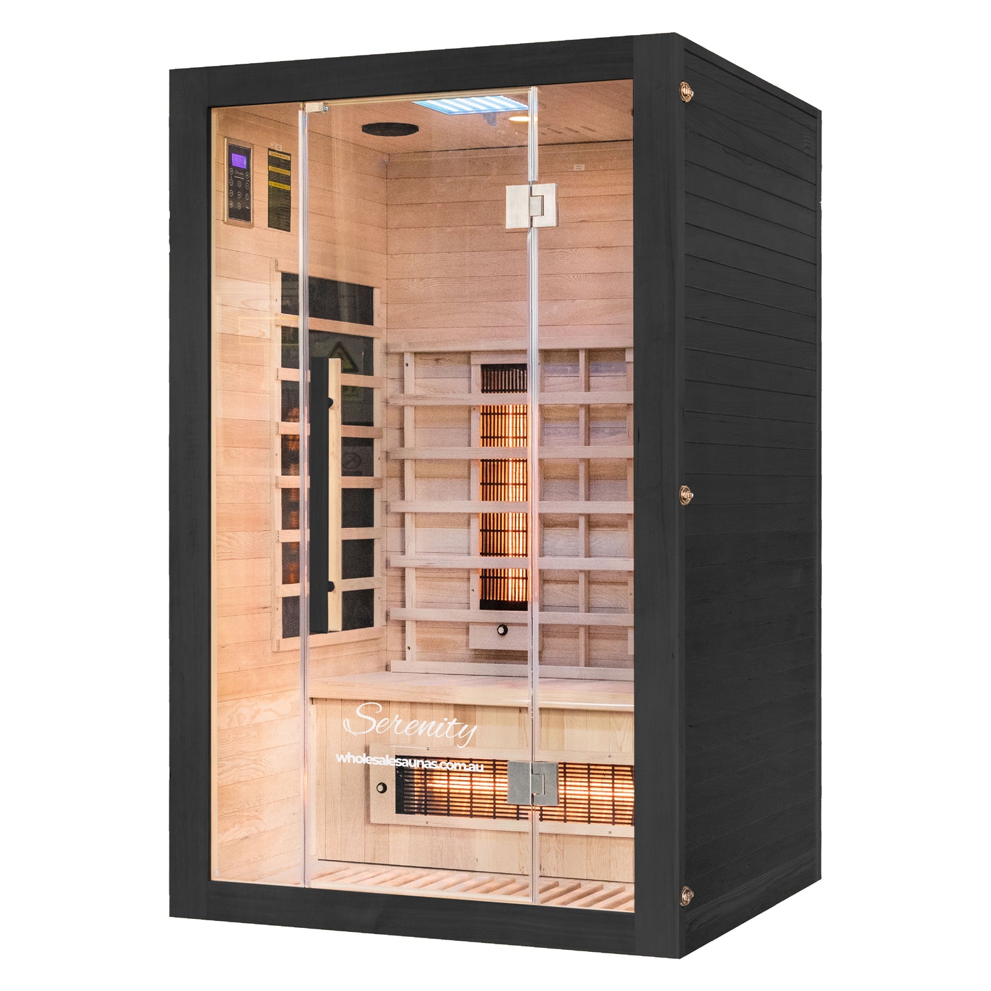Serenity Midnight Black | Full Spectrum Infrared Sauna | 2 Person Black