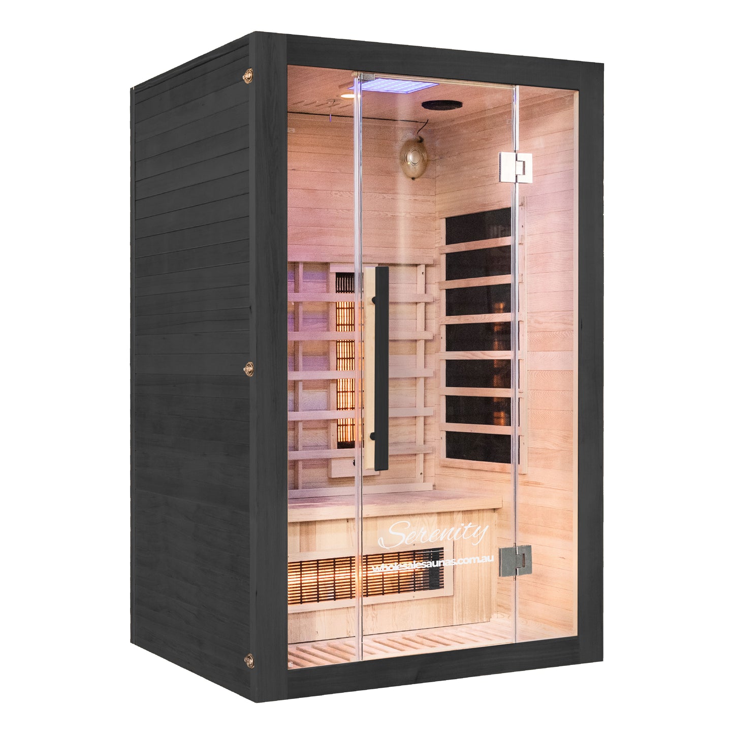 Serenity Midnight Black | Full Spectrum Infrared Sauna | 2 Person Black