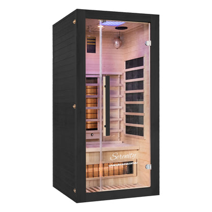 Serenity Midnight Black | Full Spectrum Infrared Sauna | 1 Person