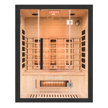 Serenity Midnight Black | Full Spectrum Infrared Sauna | 3 Person Black