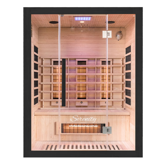 Serenity Midnight Black | Full Spectrum Infrared Sauna | 3 Person Black